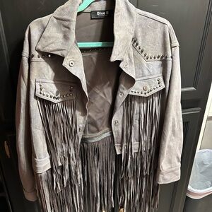 Gray Fringe Jacket